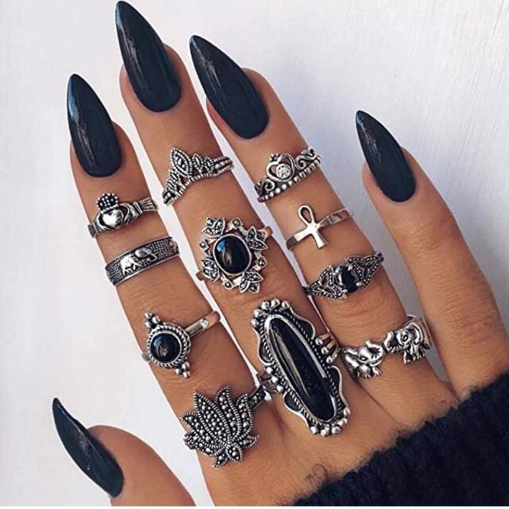 Vintage  Crystal Boho Rings Sets